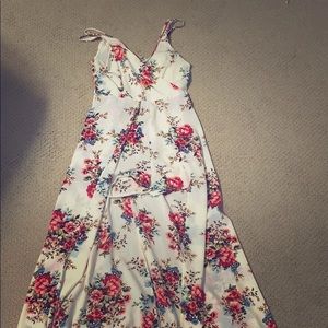 Floral romper with train